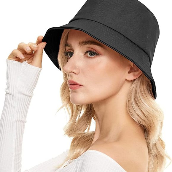 Sun Bucket Hat Black Wide Brim Sun Protection X002R3IWHH - Picture 4 of 6